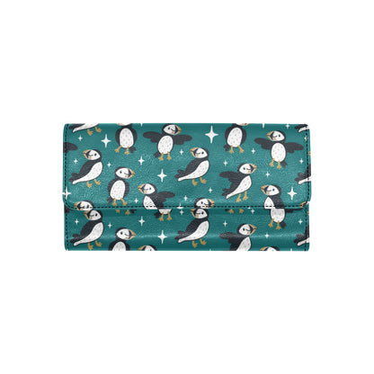 Puffin Pattern Print Design A05 Women's Trifold Wallet