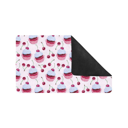 Cherry Cupcake Pink Pattern Rubber Doormat