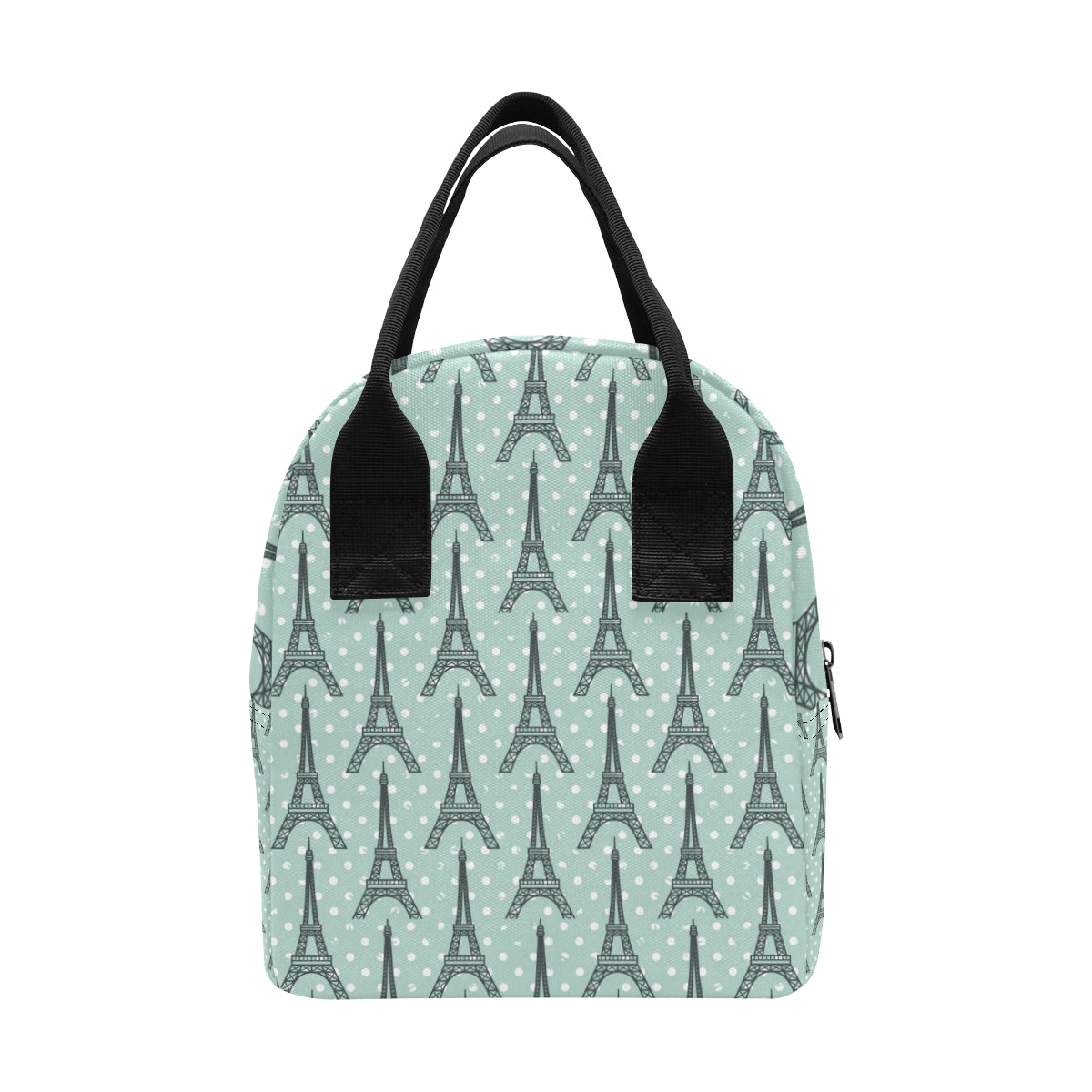 Eiffel Tower Polka Dot Print Insulated Lunch Bag