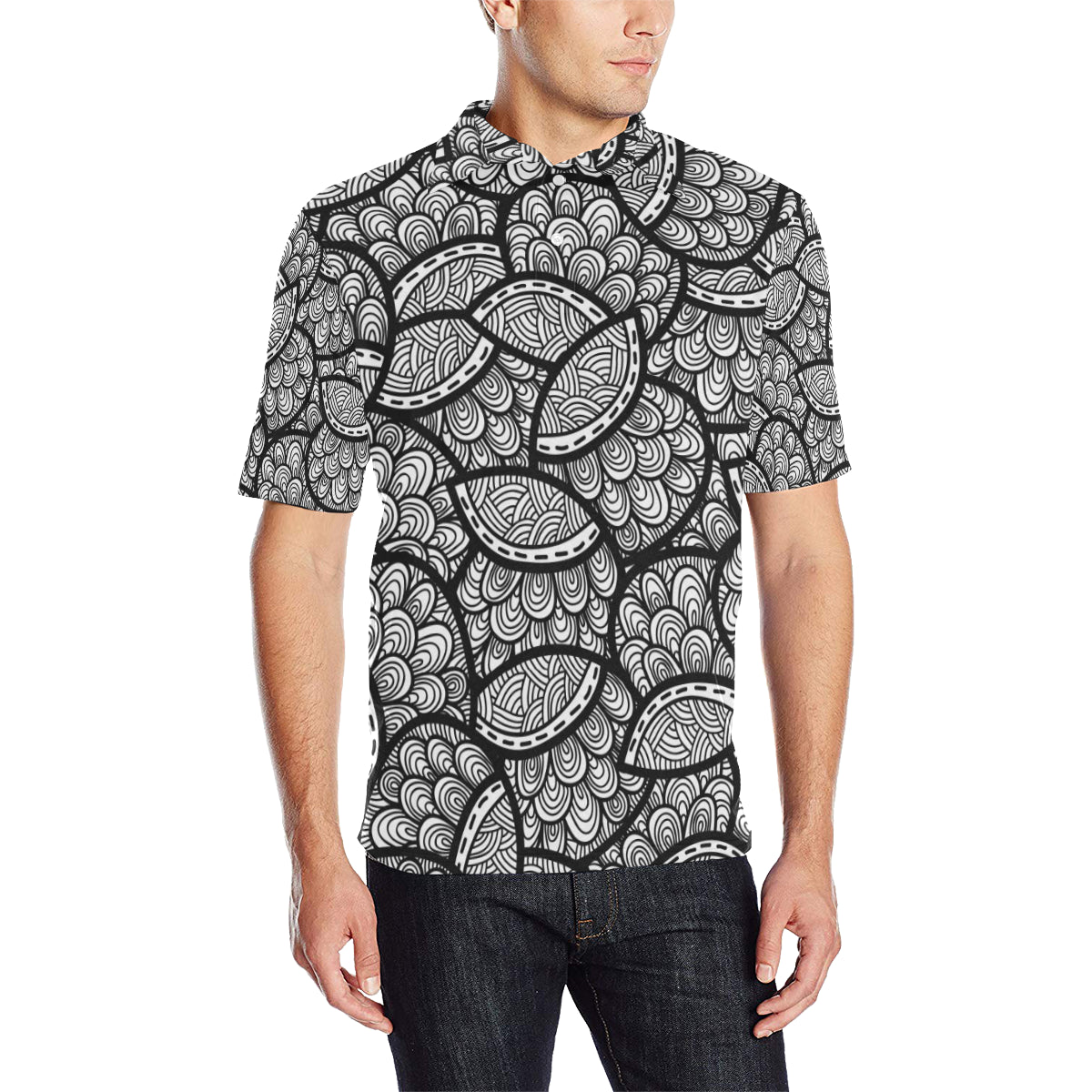 Polynesian Pattern Print Design A01 Men Polo Shirt