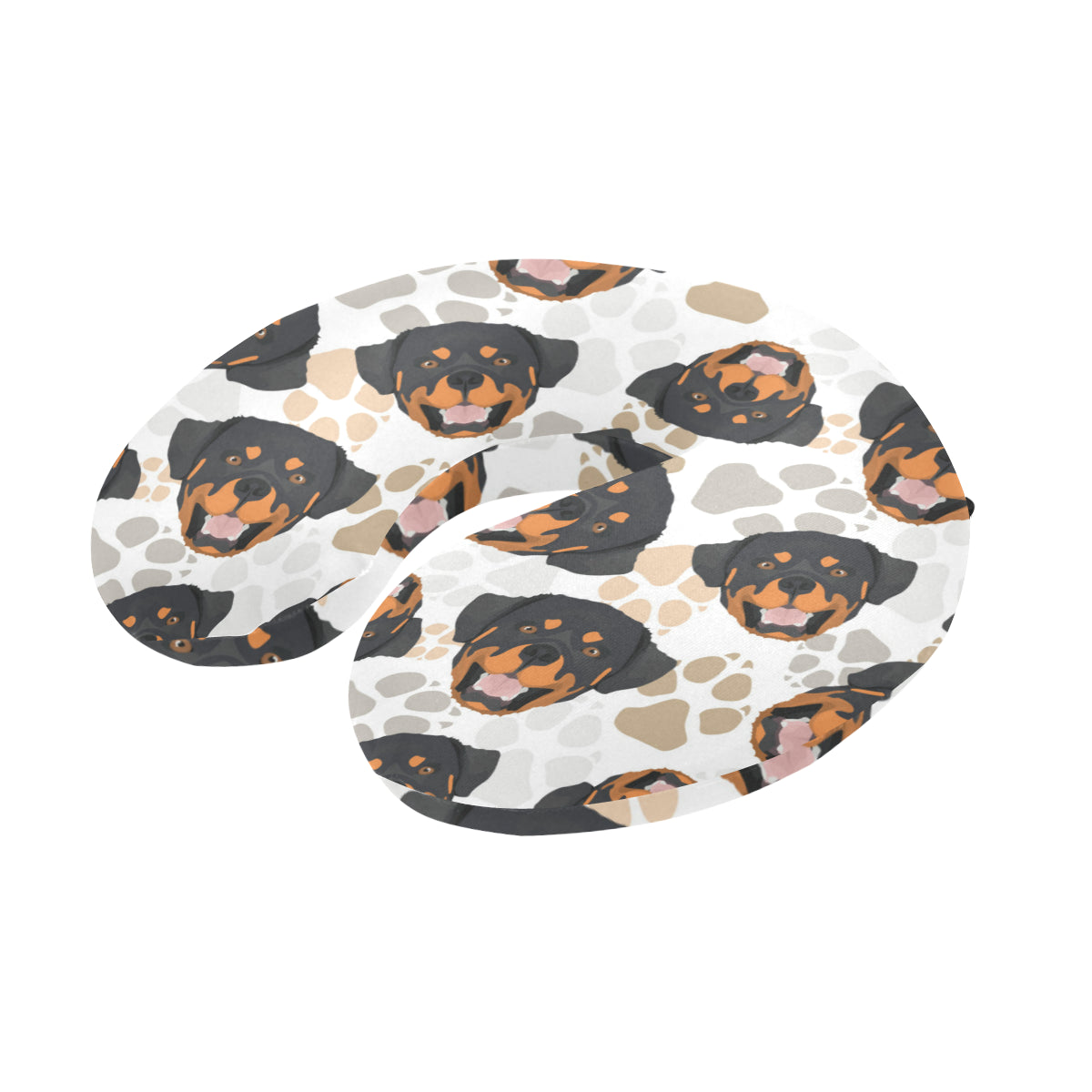 Rottweiler Pattern Print Design A03 U-Shaped Travel Neck Pillow