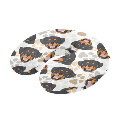 Rottweiler Pattern Print Design A03 U-Shaped Travel Neck Pillow