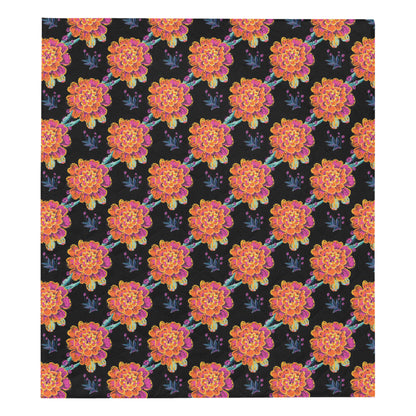 Marigold Pattern Print Design MR04 Premium Quilt
