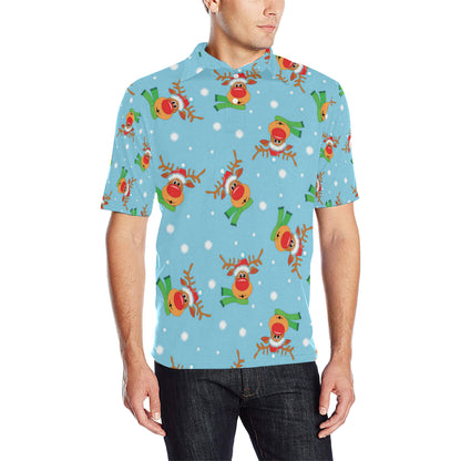 Reindeer cute Pattern Print Design 02 Men Polo Shirt