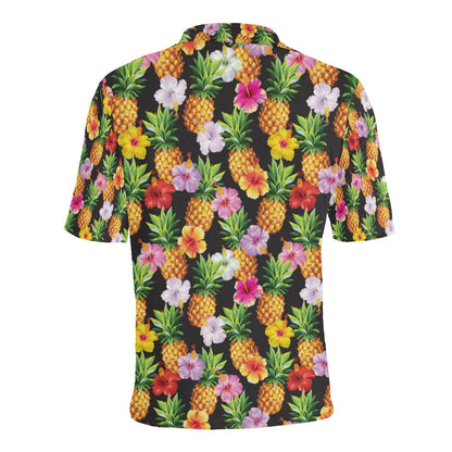 Pineapple Hibiscus Men Polo Shirt