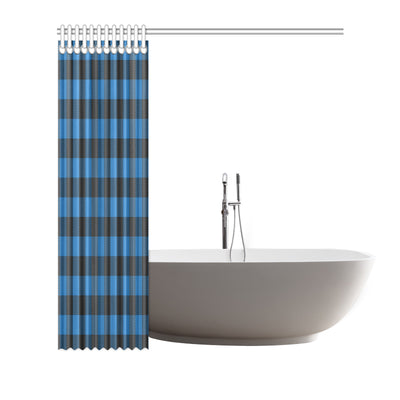 Buffalo check Blue Pattern Print Design 03 Shower Curtain