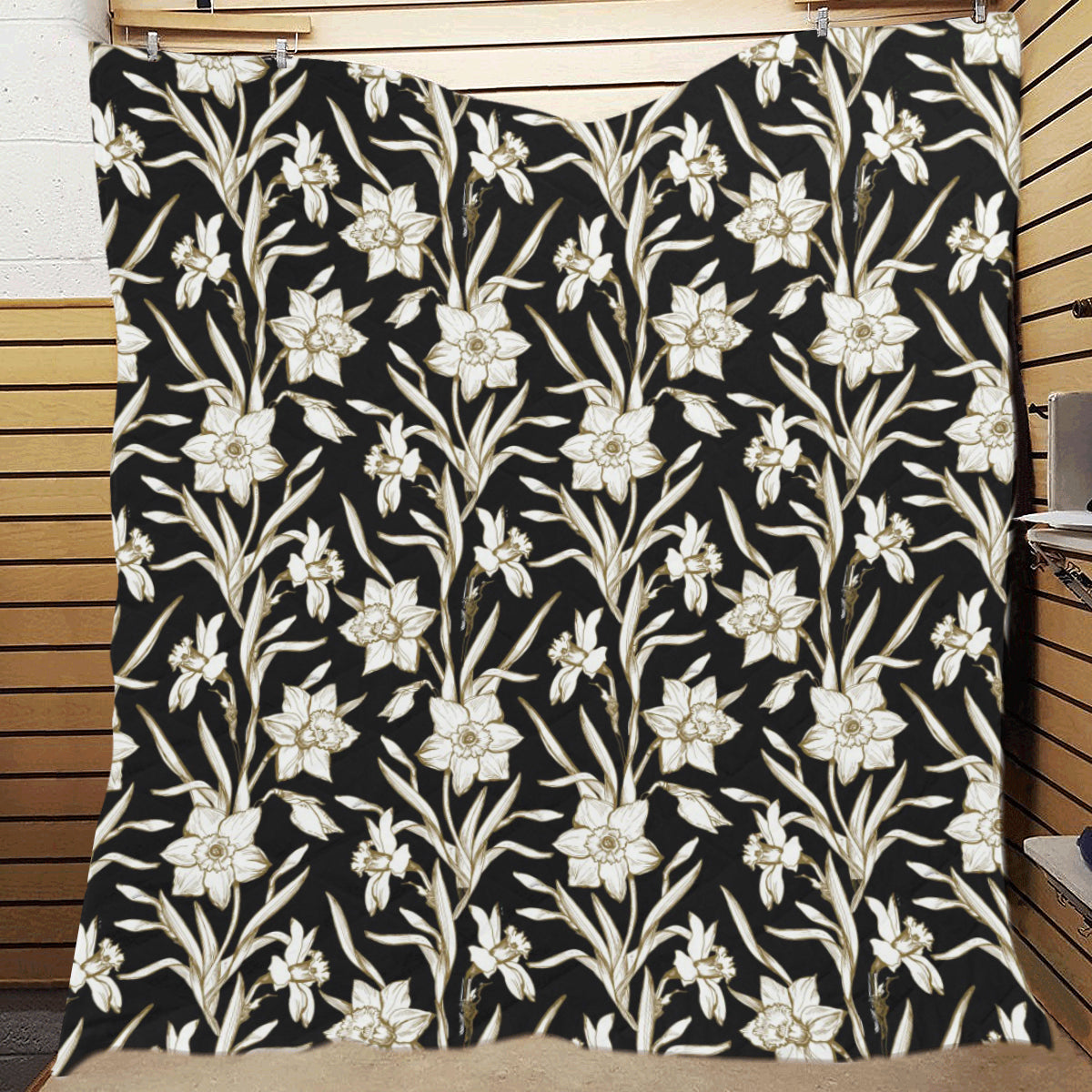 Daffodils Pattern Print Design DF06 Premium Quilt