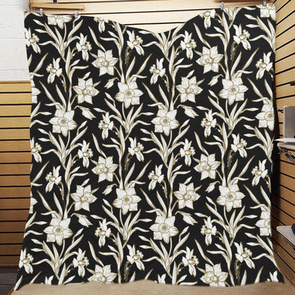 Daffodils Pattern Print Design DF06 Premium Quilt