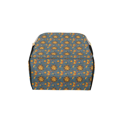Celestial Moon Sun Pattern Print Design 02 Diaper Bag Backpack
