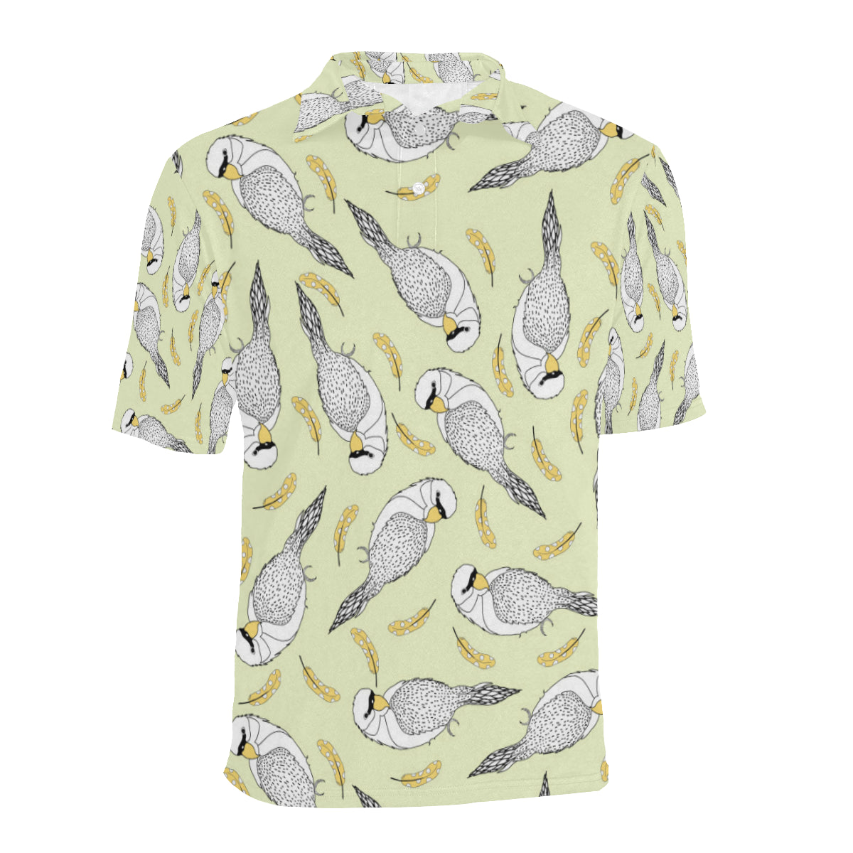 Parakeet Pattern Print Design A03 Men Polo Shirt