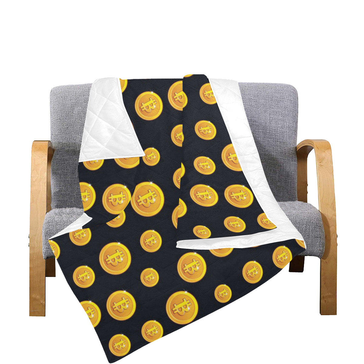 Bitcoin Pattern Print Design DO04 Premium Quilt