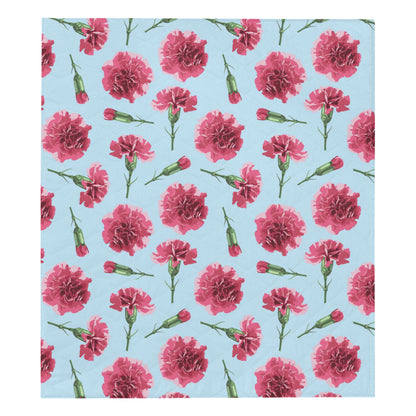 Carnations Pattern Print Design CN01 Premium Quilt