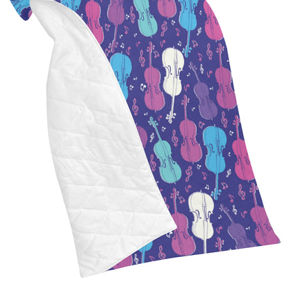 Cello Pattern Print Design 01 Premium Quilt