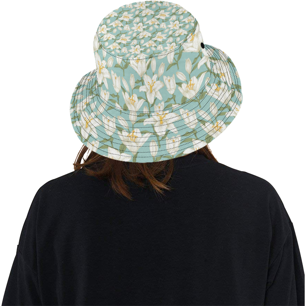 Lily Pattern Print Design LY09 Unisex Bucket Hat