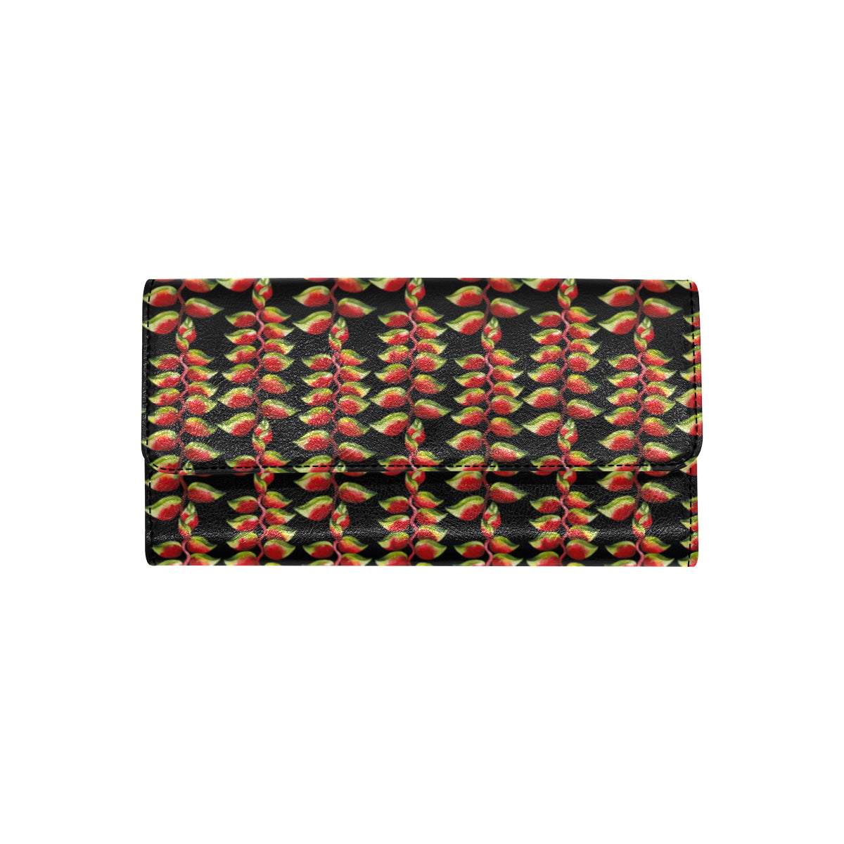 Heliconia Pattern Print Design HL05 Women's Trifold Wallet