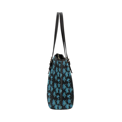 Tribal Turtle Polynesian Themed Design Leather Tote Bag