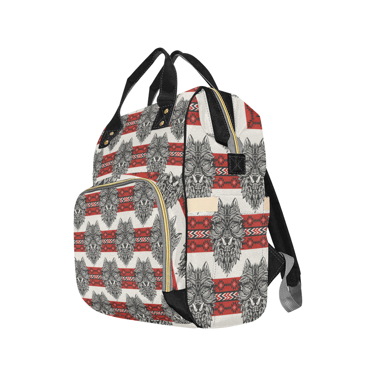 Native Indian Wolf Diaper Bag Backpack