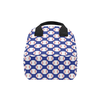 Baseball Blue Background Insulated Lunch Bag