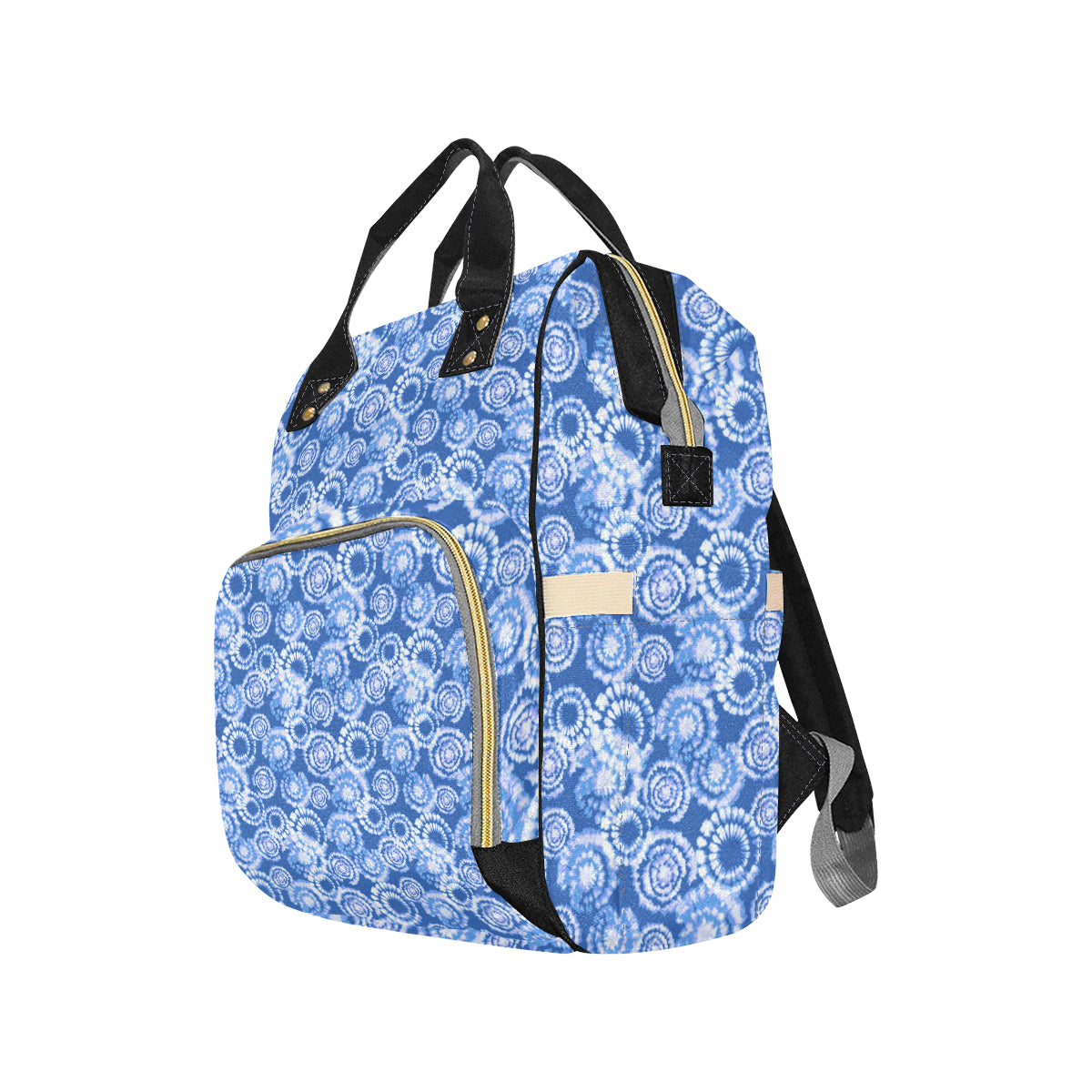 Tie Dye Blue Design Print Diaper Bag Backpack