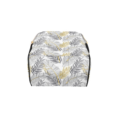 Gold Glitter Tropical Palm Leaves Diaper Bag Backpack