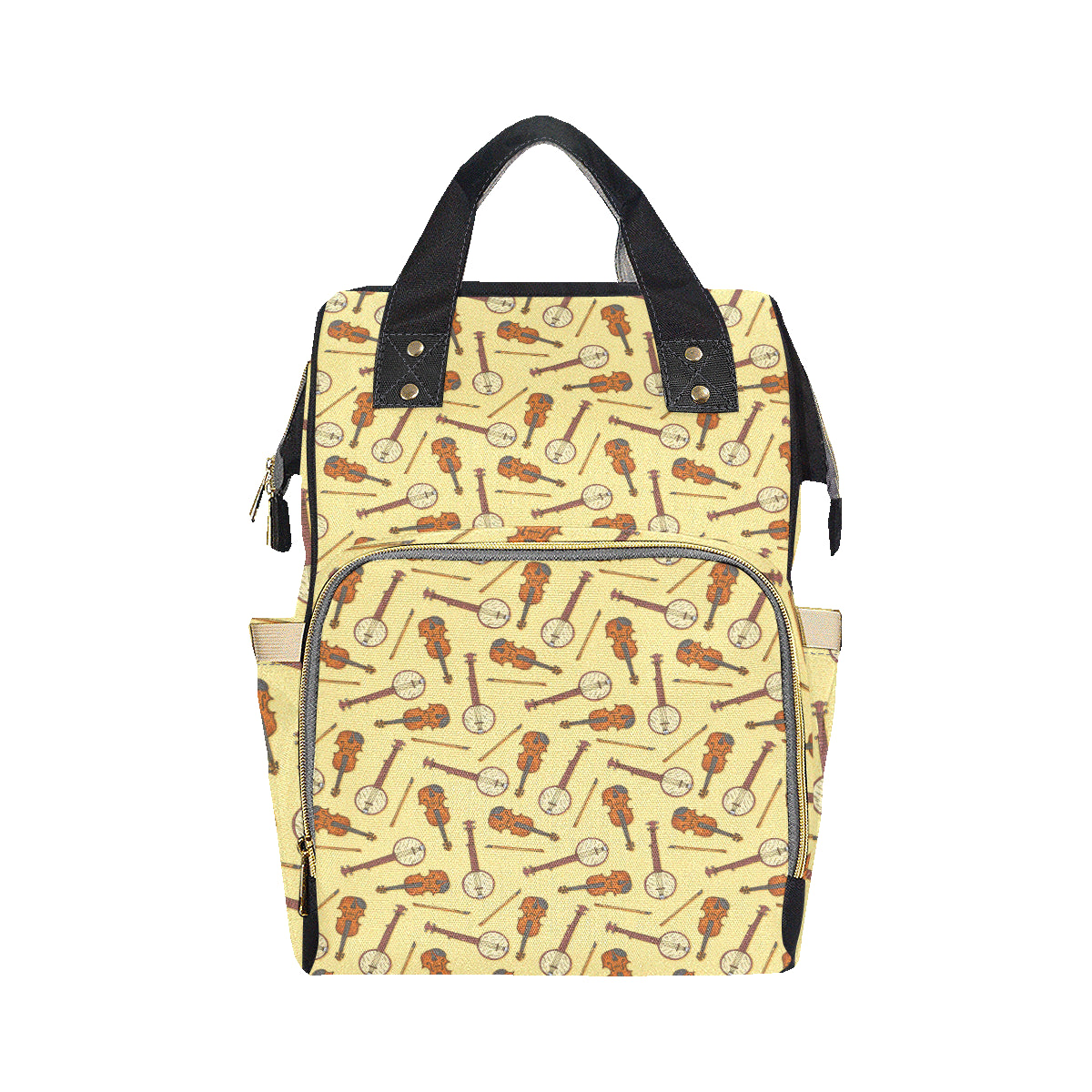 Banjo Violin Pattern Print Design 01 Diaper Bag Backpack