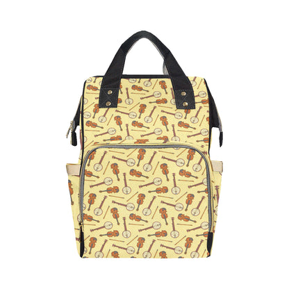 Banjo Violin Pattern Print Design 01 Diaper Bag Backpack