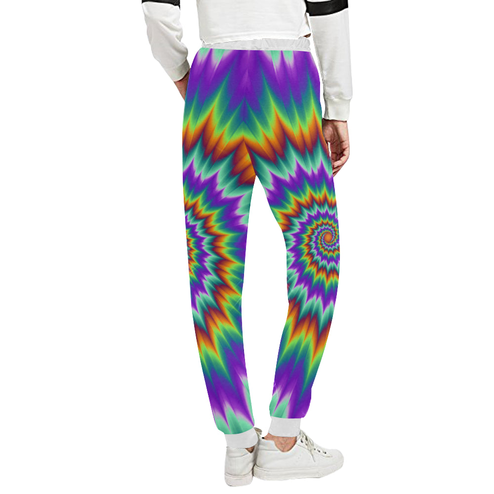 Optical illusion Pulsing fiery spirals Unisex Sweatpants