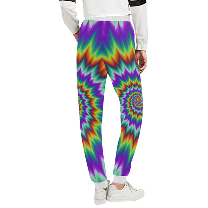 Optical illusion Pulsing fiery spirals Unisex Sweatpants