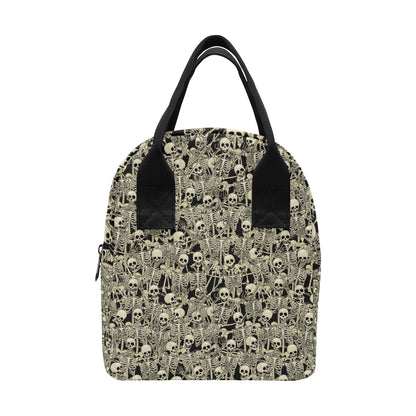 Skeleton Design Print Insulated Lunch Bag