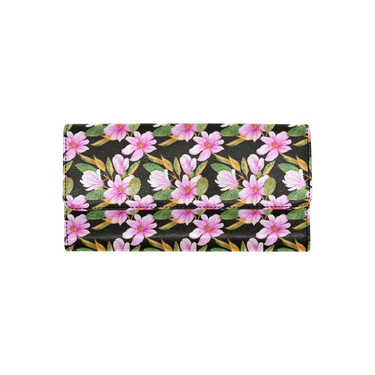 Magnolia Pattern Print Design MAG08 Women's Trifold Wallet