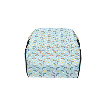 Rainbow Cloud Print Pattern Diaper Bag Backpack