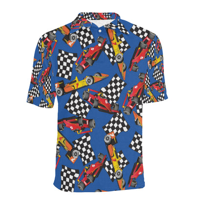 Racing Pattern Print Design A01 Men Polo Shirt