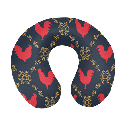 Rooster Pattern Print Design A02 U-Shaped Travel Neck Pillow