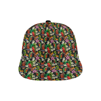 Parrot Design Print Snapback Cap