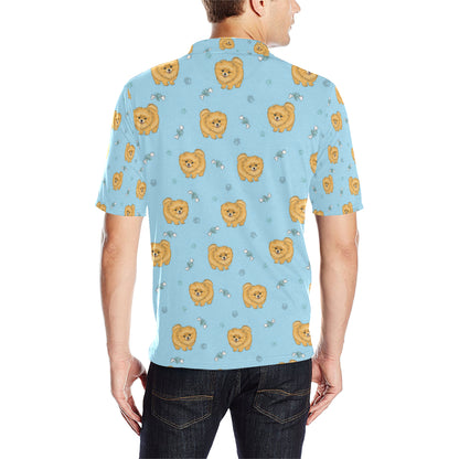 Pomeranians Pattern Print Design A03 Men Polo Shirt