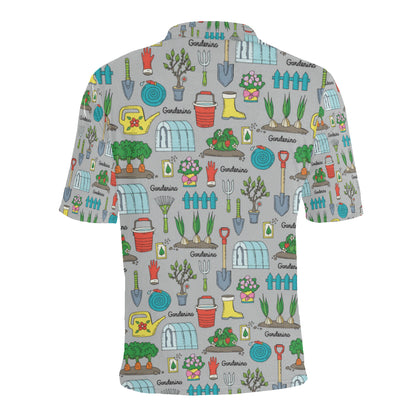 Gardening Pattern Print Design G07 Men Polo Shirt
