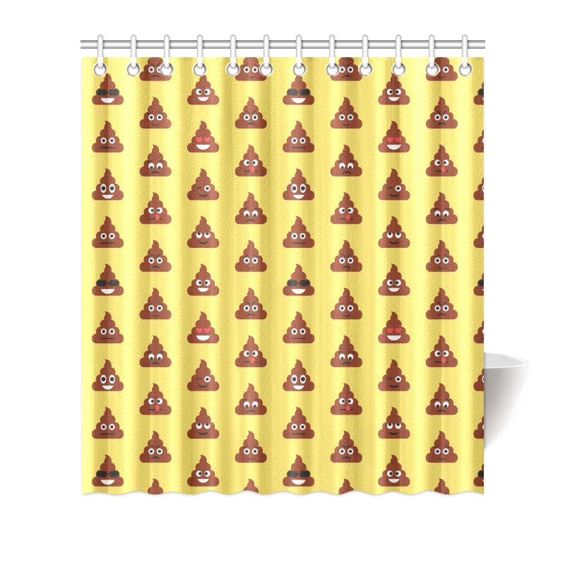 Emoji Poop Print Pattern Shower Curtain