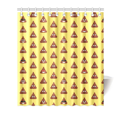 Emoji Poop Print Pattern Shower Curtain