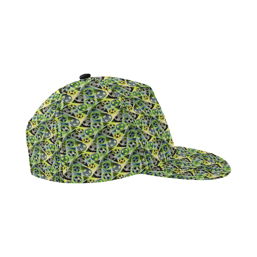 Soccer Ball Themed Print Pattern Snapback Cap