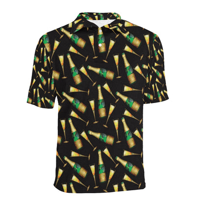Champagne Pattern Print Design 02 Men Polo Shirt