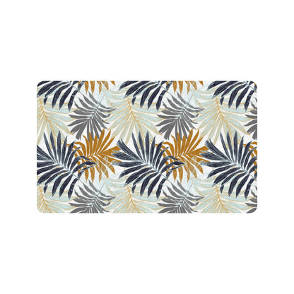 Colorful Tropical Palm Leaves Rubber Doormat