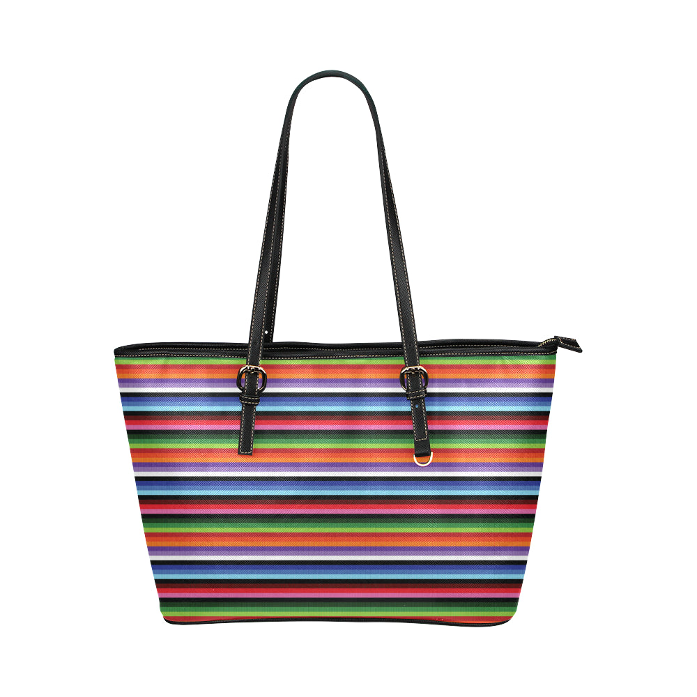 Serape Design Leather Tote Bag