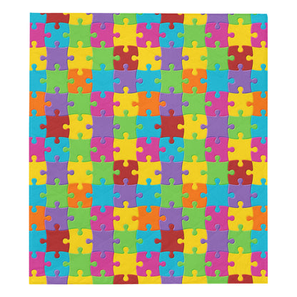 Autism Awareness Pattern Print Design 02 Premium Quilt