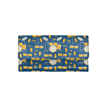 Drum Set Pattern Print Design 03 Women's Trifold Wallet