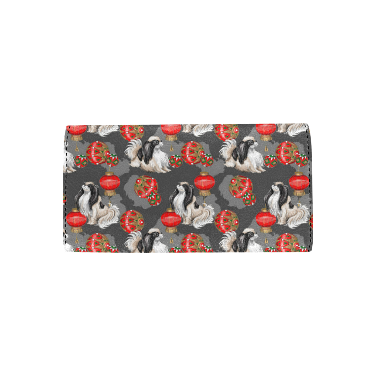Japanese Chin Pattern Print Design 02 Women's Trifold Wallet