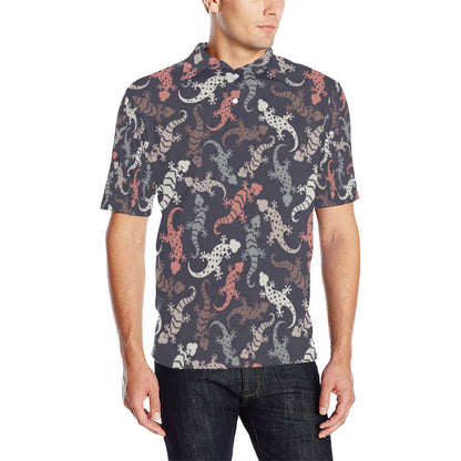 Gecko Pattern Print Design 02 Men Polo Shirt