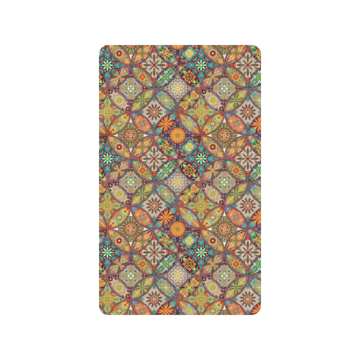 Mandala Flower Themed Design Print Rubber Doormat