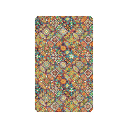 Mandala Flower Themed Design Print Rubber Doormat