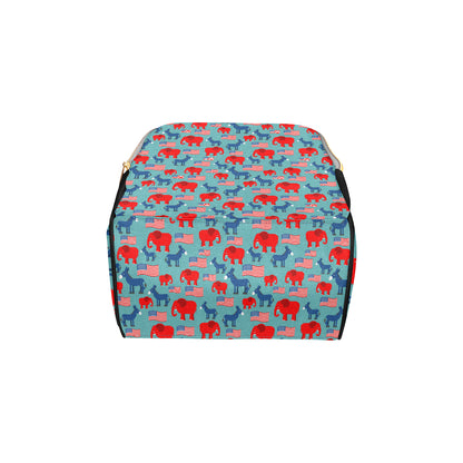 Donkey Red Elephant Pattern Print Design 03 Diaper Bag Backpack