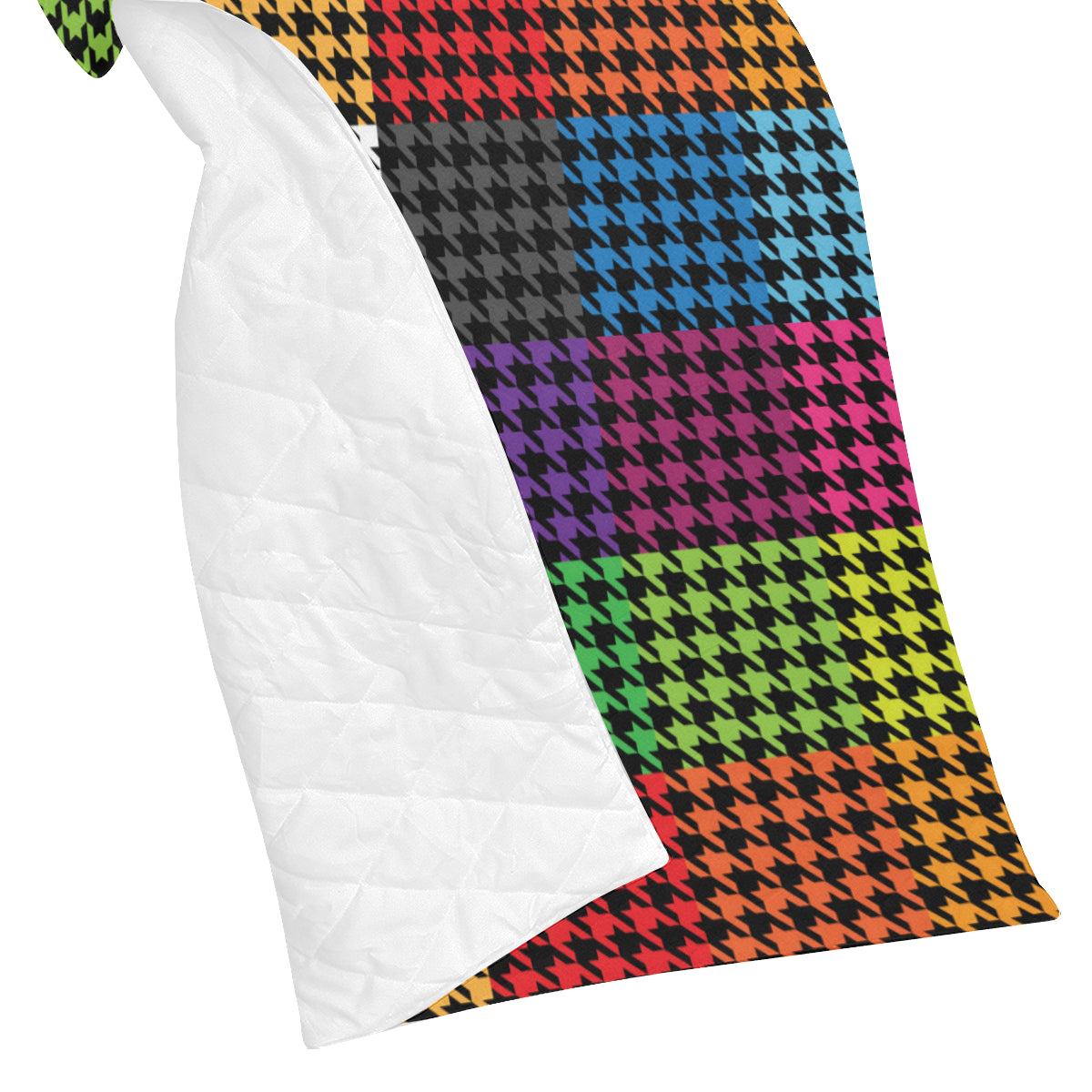 Houndstooth Colorful Pattern Print Design 01 Premium Quilt